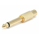 Monoprice Metal 1/4in (6.35mm) TS Mono Plug to RCA Jack Adapter, Gold Plated