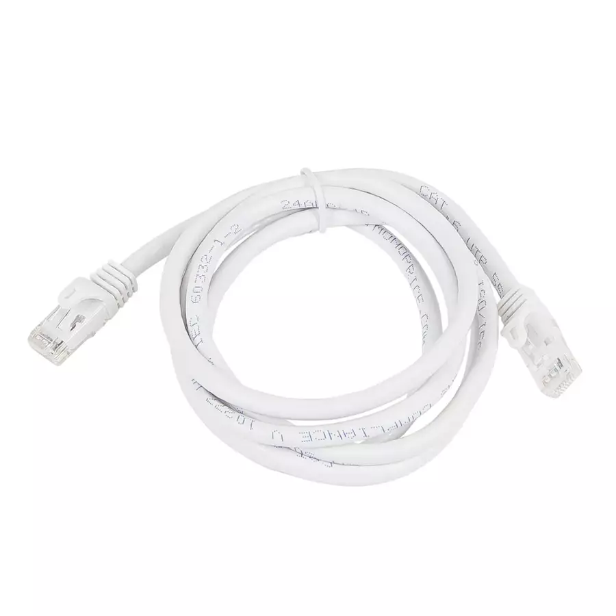 Monoprice Flexboot Cat.6 UTP Patch Network Cable - 7 ft Category 6 Network Cable for Network Device - First End: 1 x RJ-45 Network - Male - Second End: 1 x RJ-45 Network - Male - Patch Cable - Gold Plated Contact - CMX - 24 AWG - White - 1 Pack