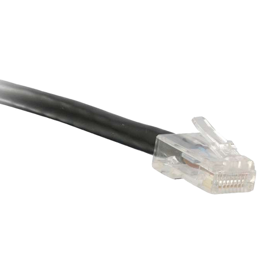 ENET Cat5e Black 2 Foot Non-Booted (No Boot) (UTP) High-Quality Network Patch Cable RJ45 to RJ45 - 2Ft