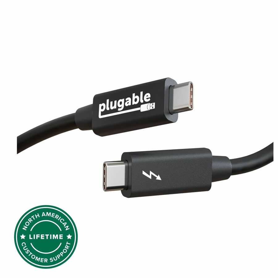 Plugable Windows Transfer Cable 6.6ft (2m), Thunderbolt 10Gbps, Bundled with Bravura Software for Windows PC to PC Migration - Unlimited Uses. Works between Thunderbolt 3 / 4, USB4 PCs