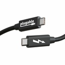 Plugable Windows Transfer Cable 6.6ft (2m), Thunderbolt 10Gbps, Bundled with Bravura Software for Windows PC to PC Migration - Unlimited Uses. Works between Thunderbolt 3 / 4, USB4 PCs