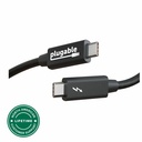 Plugable Windows Transfer Cable 6.6ft (2m), Thunderbolt 10Gbps, Bundled with Bravura Software for Windows PC to PC Migration - Unlimited Uses. Works between Thunderbolt 3 / 4, USB4 PCs