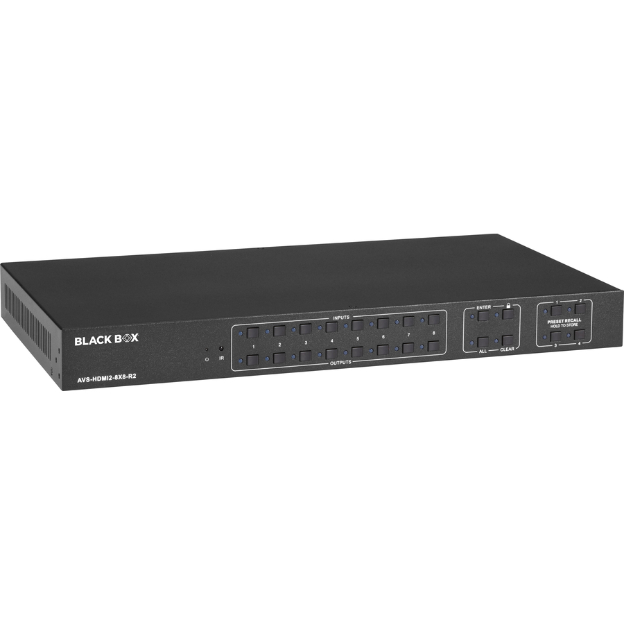 Black Box Video Matrix Switcher - HDMI 2.0 - 4K - Twisted Pair - 8 x 8 - Display - 8 x HDMI Out