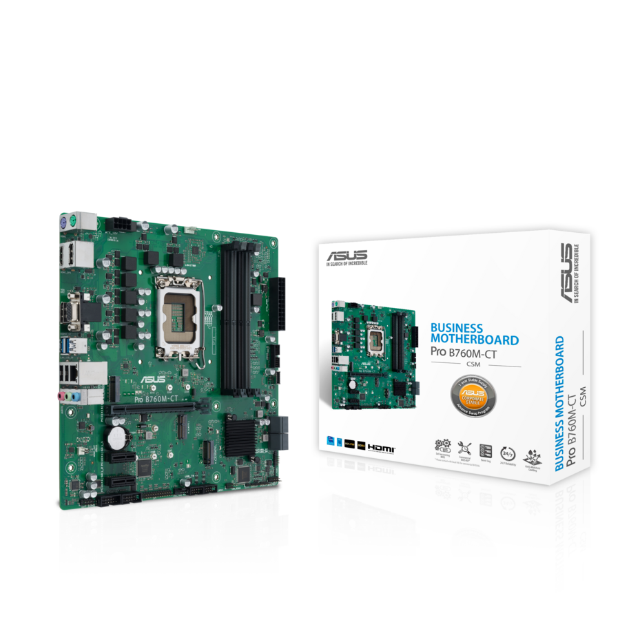 Asus Pro B760M-CT-CSM Industrial Motherboard - Intel B760 Chipset - Socket LGA-1700 - Micro ATX