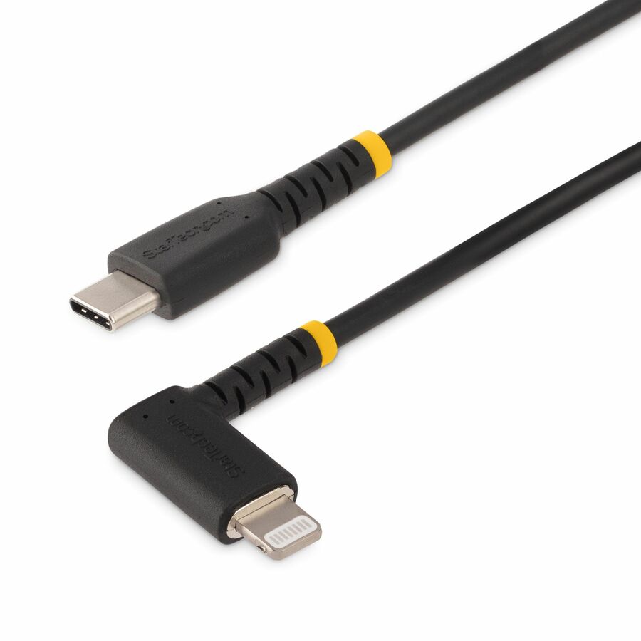 StarTech 6ft (2m) Durable USB-C to Lightning Cable, Right-Angled Heavy Duty USB Type-C to Lightning Charging/Sync Cord