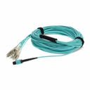 AddOn 30m MPO (Female) to 8xLC (Male) 8-Strand Aqua OM4 Fiber Fanout Cable