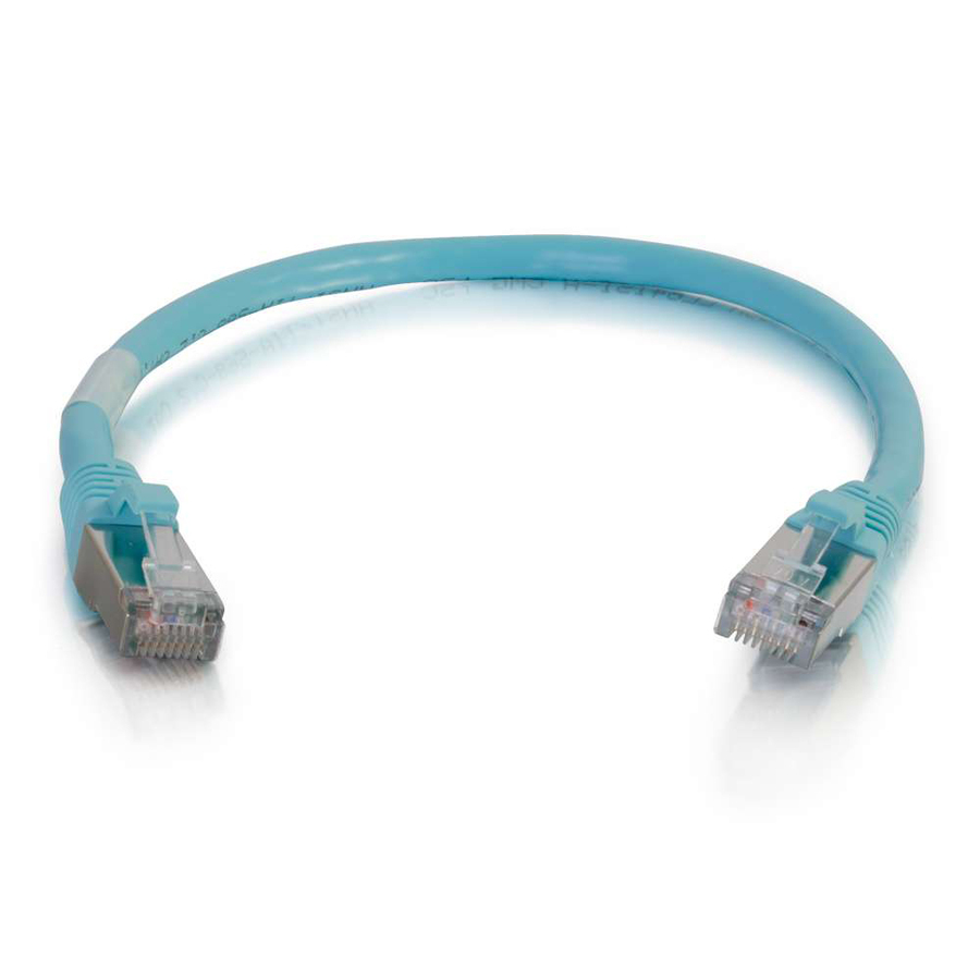 C2G 6in Cat6a Snagless Shielded (STP) Network Patch Cable - Aqua