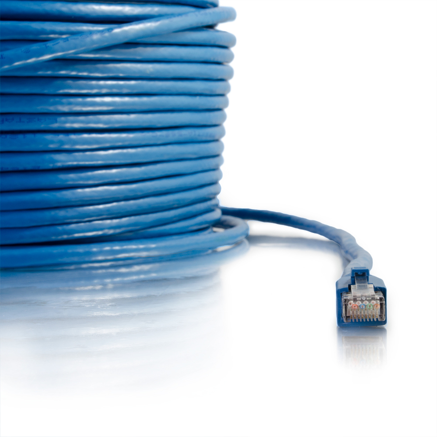 C2G 150ft Cat6 Snagless Solid Shielded Ethernet Cable - Cat6 Network Patch Cable - PoE - Blue