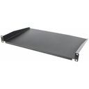 19" Cantilever Shelf, 1U, Shelf Depth 350mm, Non-Vented, Max 25kg, Black, Three Year Warranty