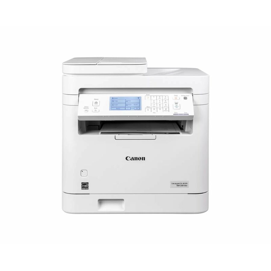 Canon imageCLASS MF287dw Wired & Wireless Laser Multifunction Printer - Monochrome - White - Copier/Fax/Printer/Scanner - 35 ppm Mono Print - 600 x 600 dpi Print - Automatic Duplex Print - 600 x 600 dpi Optical Scan - Fast Ethernet - Wireless LAN - Canon Printer Service, Apple AirPrint, Mopria Print Service - USB - For Plain Paper Print