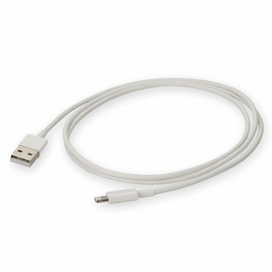 AddOn 1m USB A 2.0 Male to Lightning Male White Slim Cable