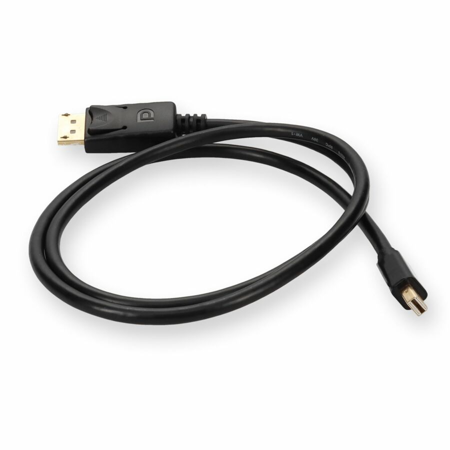 AddOn 3ft Mini-DisplayPort 1.2 Male to DisplayPort 1.2 Male Black Cable For Resolution Up to 3840x2160 (4K UHD)