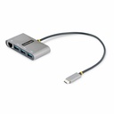 StarTech 3-Port USB-C Hub with Ethernet, 3x USB-A, Gigabit Ethernet, USB 3.0 5Gbps, Bus-Powered, Portable Laptop USB Type-C Hub w/ GbE