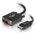 C2G 6ft DisplayPort to DVI Adapter Cable - M/M - DisplayPort/DVI-D for Notebook, Monitor, Desktop Computer, Video Device - 6 ft - 1 x DisplayPort Male Digital Audio/Video - 1 x DVI-D (Single-Link) Male Digital Video - Black