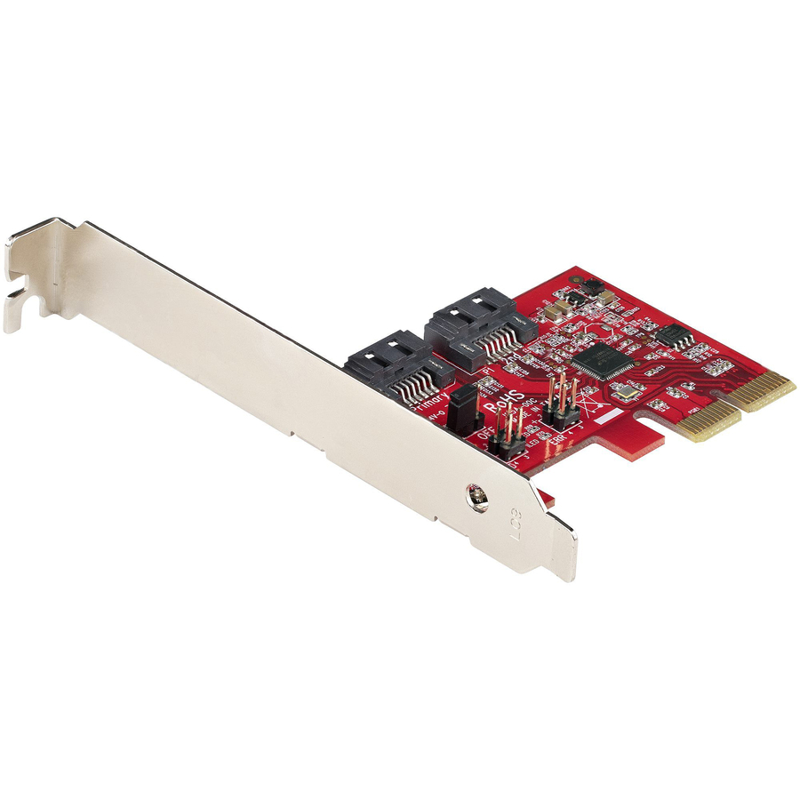StarTech.com SATA PCIe Card, 2 Port PCIe SATA Expansion Card, 6Gbps SATA, PCI Express to SATA Adapter, SATA RAID, PCIe to SATA Converter - SATA III 6Gbps PCIe x2 expansion adapter card converter - 2-Port SATA 3 - RAID 0/1/SPAN/JBOD - BIOS level RAID setup/config (Win/Linux) - OS level RAID setup/config/monitor (Win) - Software RAID on Mac - PCI Express 2.0 controller - Full/low-profile