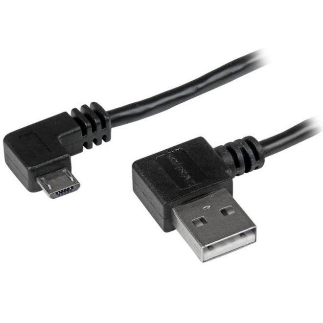 StarTech 1m 3 ft Micro-USB Cable with Right-Angled Connectors - M/M - USB A to Micro B Cable