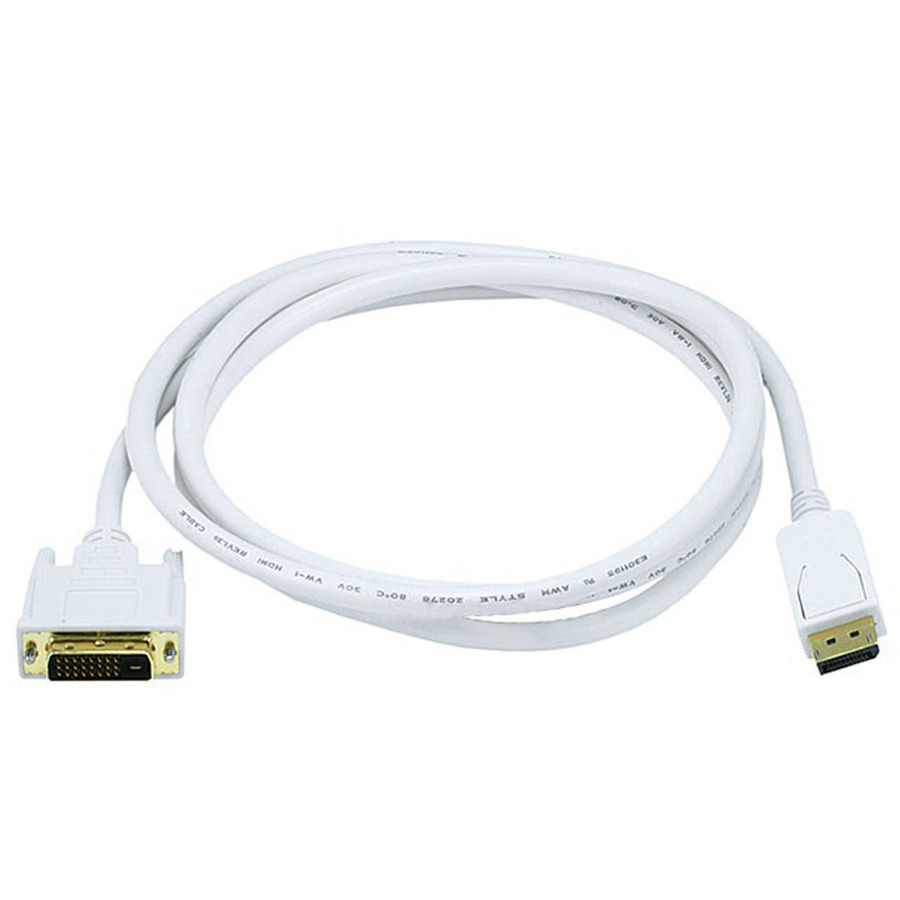 Monoprice 6ft 28AWG DisplayPort to DVI Cable - White
