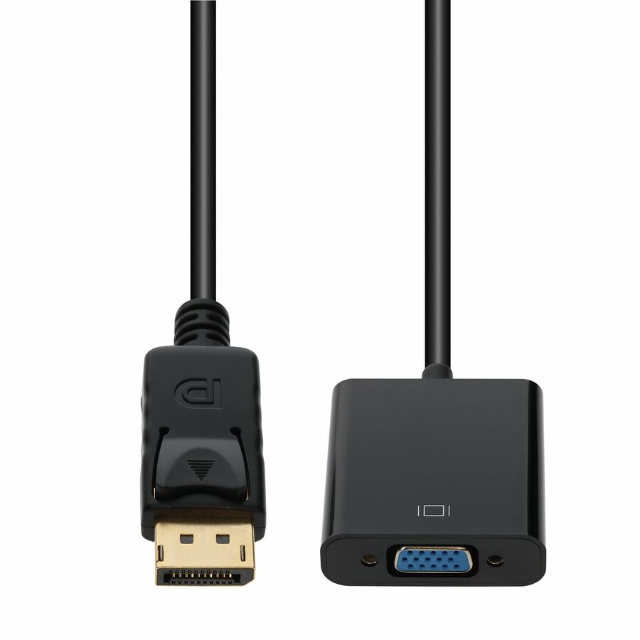 AddOn 8in DisplayPort (Male) to VGA (Female) Black Adapter, 1080P 60Hz
