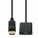 AddOn 8in DisplayPort (Male) to VGA (Female) Black Adapter, 1080P 60Hz