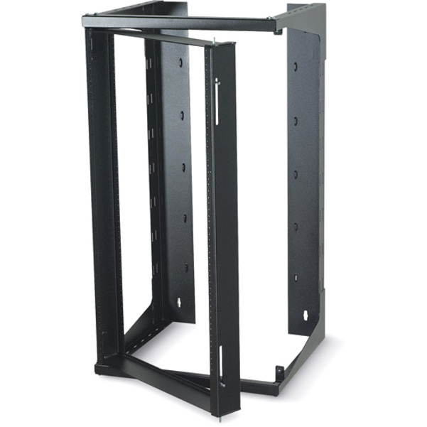 Black Box Wallmount Rack - 19U, 12-24, Tapped Rails Holes, 75-lb. Capacity