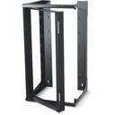 Black Box Wallmount Rack - 19U, 12-24, Tapped Rails Holes, 75-lb. Capacity
