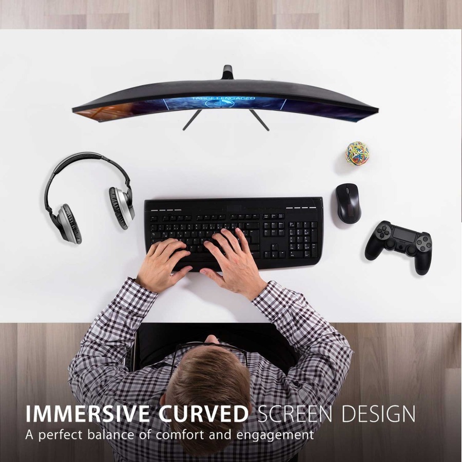 ViewSonic VX2718-PC-MHD 27 Inch Curved 1080p 1ms 180Hz Gaming Monitor with FreeSync Premium, Eye Care, HDMI and Display Port - VX2718-PC-MHD - 27 Inch Curved 1080p 1ms 180Hz Gaming Monitor with FreeSync Premium - 250 cd/m² - 27"