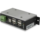 StarTech.com 4 Port USB 2.0 Hub - Metal Industrial USB Hub (USB-A to 4x USB-A) - Mountable, ESD/Surge Protection - Extended Operating Temp - Industrial 4 port USB 2.0 hub w/ USB Type-A ports (status LEDs) 480Mbps - Rugged metal USB hub | 15kV Air/8kV Contact ESD - 350W surge protection - Ear/DIN mountable (bracket incl) - Operating temp -40F to 185F | RH 5%~95% - 7 to 48VDC power terminal