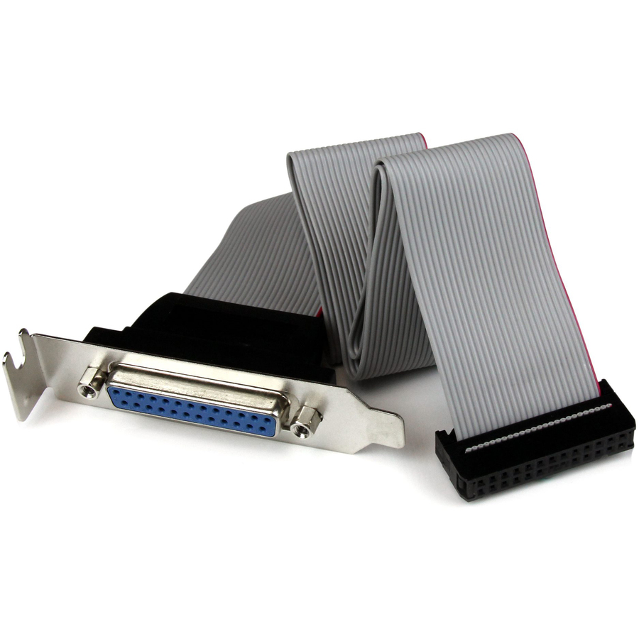 StarTech Low Profile 16in Parallel Port Header Cable Adapter with Bracket - DB25 (F) to IDC26