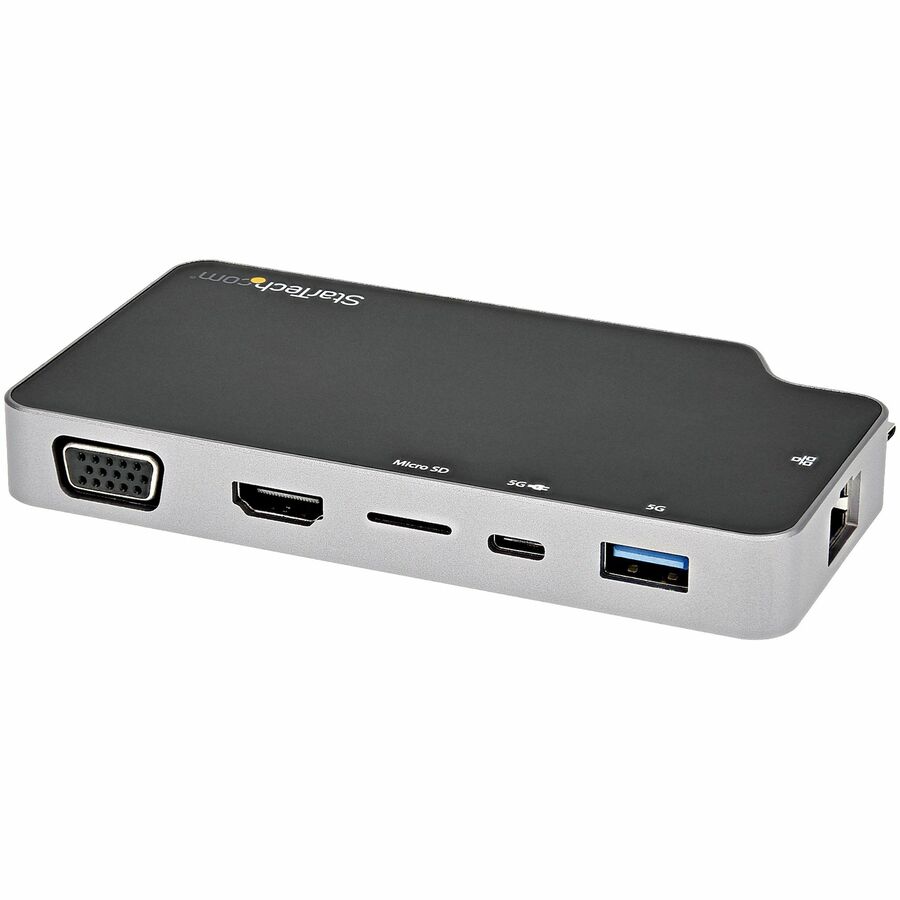 StarTech USB C Multiport Adapter, USB-C to 4K HDMI or VGA Video with 100W PD Pass-through, 10Gbps USB Hub/MicroSD/GbE, USB-C Mini Dock