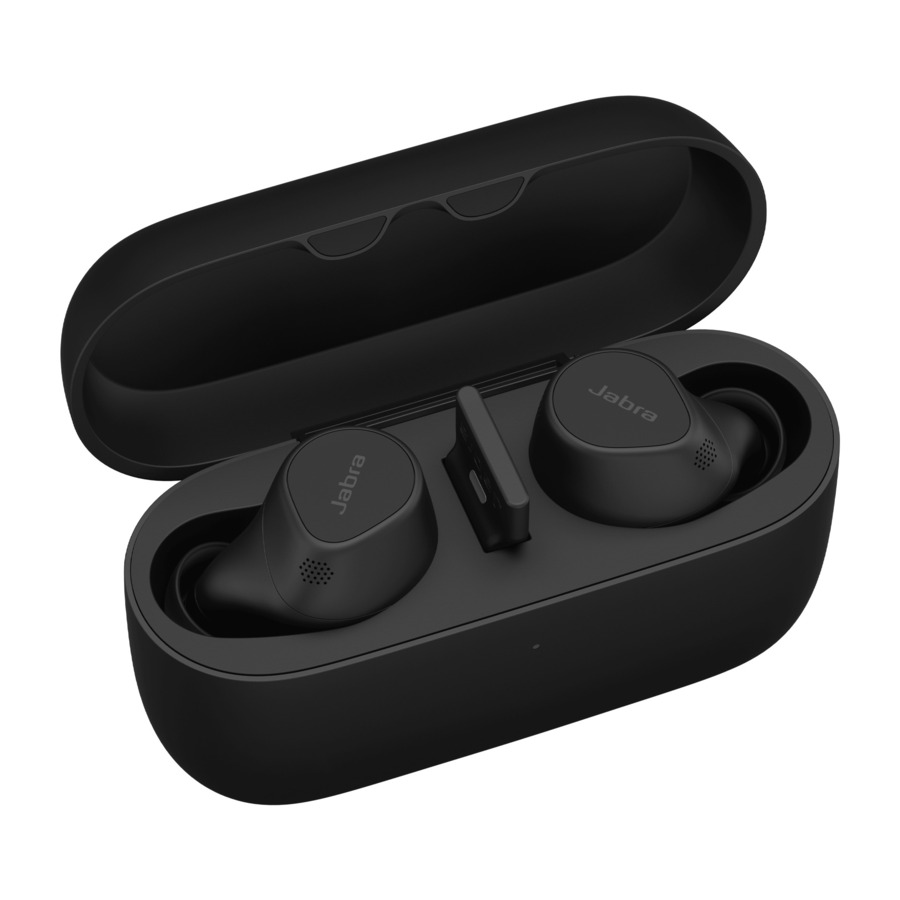 Jabra Evolve2 Earset - Stereo, Mono - USB Type A - True Wireless - Bluetooth - 65.6 ft - 20 Hz to 20 kHz - Earbud - Binaural - In-ear - MEMS Technology Microphone - Noise Canceling - Black
