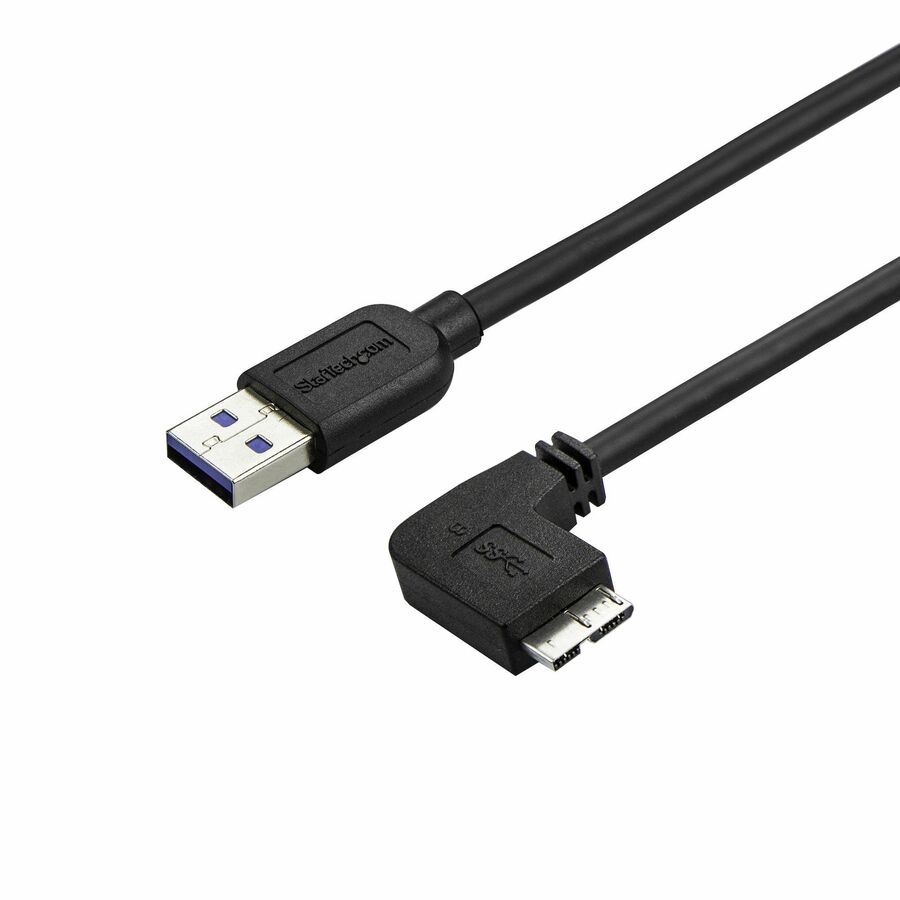 StarTech 2m 6 ft Slim Micro USB 3.0 (5Gbps) Cable - M/M - USB 3.0 A to Right-Angle Micro USB - USB 3.2 Gen 1