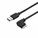 StarTech 2m 6 ft Slim Micro USB 3.0 (5Gbps) Cable - M/M - USB 3.0 A to Right-Angle Micro USB - USB 3.2 Gen 1