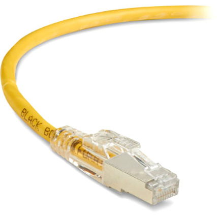 Black Box GigaTrue 3 Cat.6 (S/FTP) Patch Network Cable - 3 ft Category 6 Network Cable for Patch Panel, Wallplate, Network Device - First End: 1 x RJ-45 Network - Male - Second End: 1 x RJ-45 Network - Male - 1 Gbit/s - Patch Cable - Shielding - Gold Plated Contact - CM - 24 AWG - Yellow
