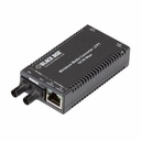 Black Box Multipower Miniature Transceiver/Media Converter - 1 x Network (RJ-45) - 1 x ST Ports - DuplexST Port - Multi-mode - 850 nm Fiber - Fast Ethernet - 10/100Base-T, 100Base-X - 0.50 km - Power Supply - Rack-mountable, Desktop - TAA Compliant