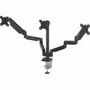 Fellowes Platinum Series High Quality Triple Monitor Arm for 27-Inch Monitors, Full Motion, 360° Rotation, VESA Mount with Grommet or Clamp, USB Ports, Ergonomic, Black