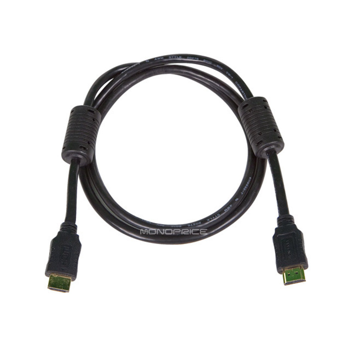Monoprice 4ft 28AWG High Speed HDMI Cable with Ferrite Cores - Black