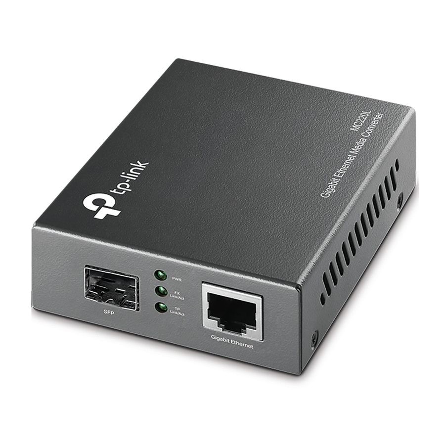 TP-LINK MC220L - Gigabit SFP to RJ45 Fiber Media Converter - Fiber to Ethernet Converter - Plug and Play - Durable Metal Casing - Versatile Compatibility - Auto-Negotiation - UL Certified