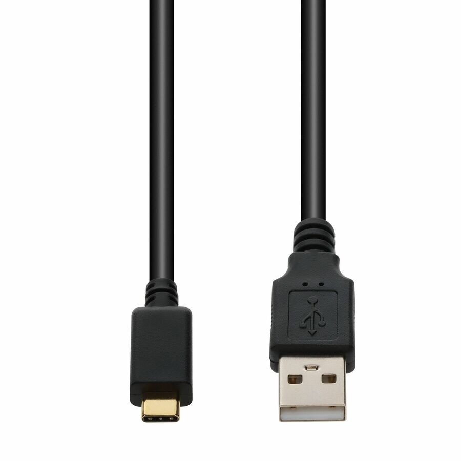 AddOn 1m USB A 2.0 (Male) to USB C 2.0 (Male) Sync and Charge Black Cable, 480Mbps
