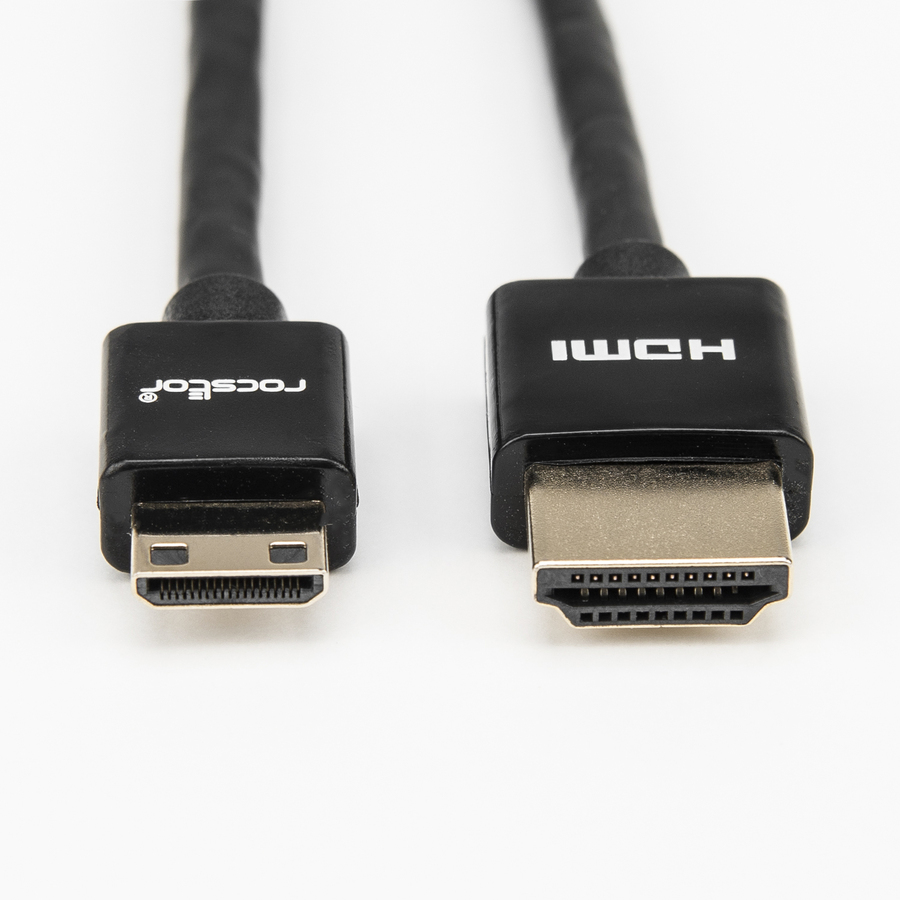Rocstor Premium 6ft Slim High-Speed HDMI Cable with Ethernet - HDMI to HDMI Mini M/M - HDMI for Audio/Video Device HDMI M/M High Speed Flat Cable