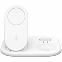Belkin BoostCharge 3-in-1 Magnetic Foldable Wireless Charger with Qi2 15W - For Qi2-enabled Device, iPhone, Smartwatch, AirPod - Input connectors: USB - Magnetic, Foldable, LED Indicator, Compact, Anti-slip Ring, Fast Charging, Overcharge Protection
