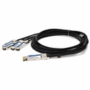 AddOn MSA and TAA Compliant 400GBase-CU QSFP-DD 400G to 4xQSFP56 100G PAM-4 Direct Attach Cable (Passive Twinax, 1m)