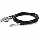 AddOn MSA and TAA Compliant 400GBase-CU QSFP-DD 400G to 4xQSFP56 100G PAM-4 Direct Attach Cable (Passive Twinax, 1m)