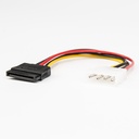 Rocstor Premium 6in 4 Pin Molex to Left Angle SATA Power Cable Adapter - LP4 - SATA Power Adapter Cable