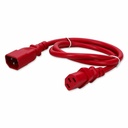 AddOn 8ft C13 Female to C14 Male 14AWG 100-250V at 15A Red Power Cable - 14 Gauge - 230 V AC / 15 A - Red - 8 ft Cord Length - IEC 60320 C13 / IEC 60320 C14 - 1