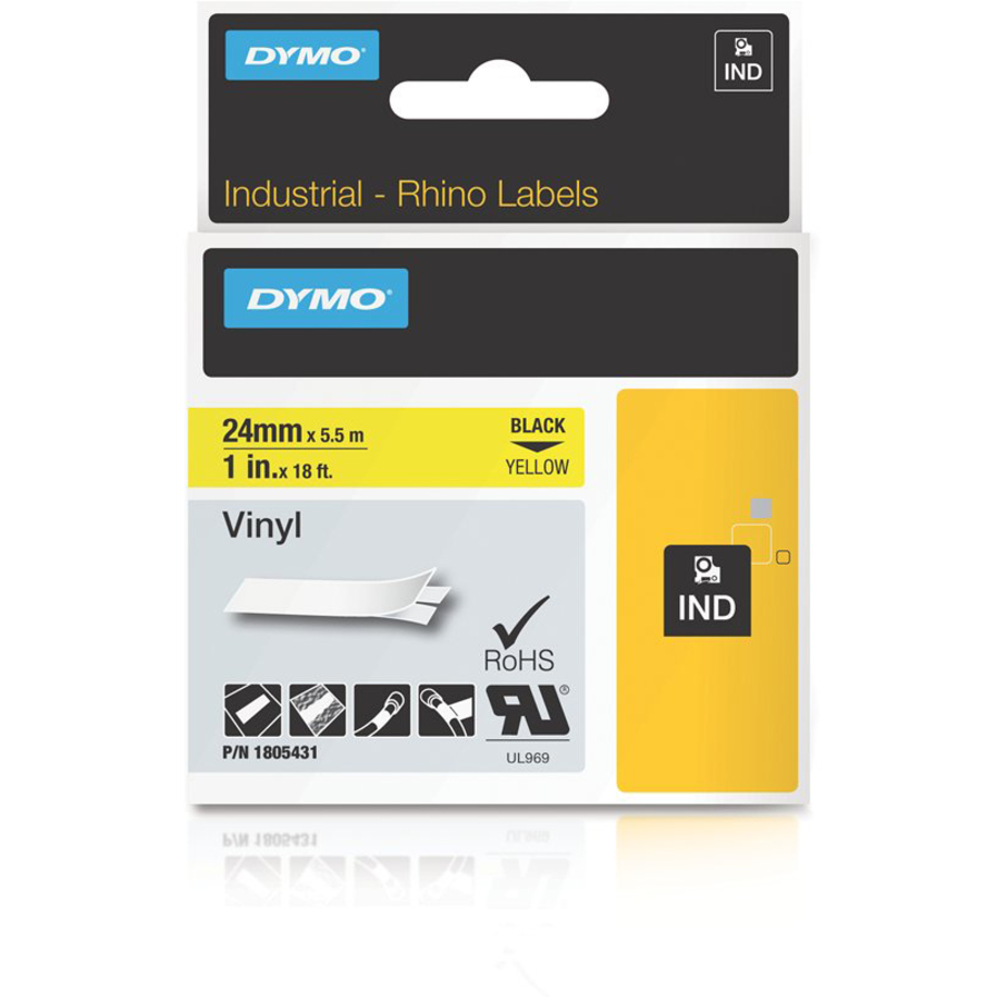 Dymo Black on Yellow Color Coded Label