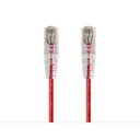 Monoprice SlimRun Cat6 28AWG UTP Ethernet Network Cable, 7ft Red