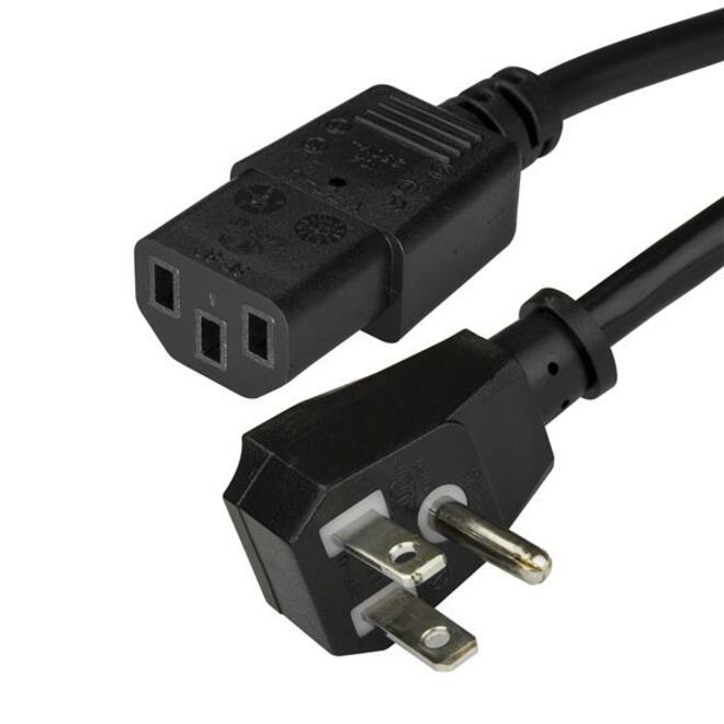 StarTech 6ft (1.8m) Computer Power Cord, Flat 5-15P to C13, 10A 125V, 18AWG, Black Replacement AC PC Power Cord, TV/Monitor Power Cable