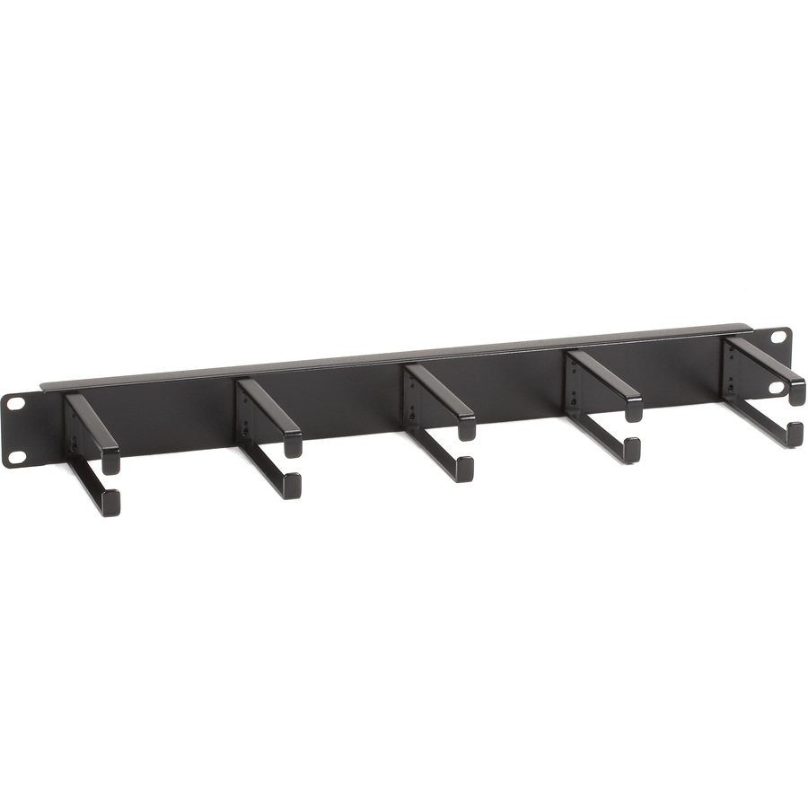Black Box Horizontal IT Rackmount Cable Manager - 19-in., Single-Sided, Steel Ring, Black