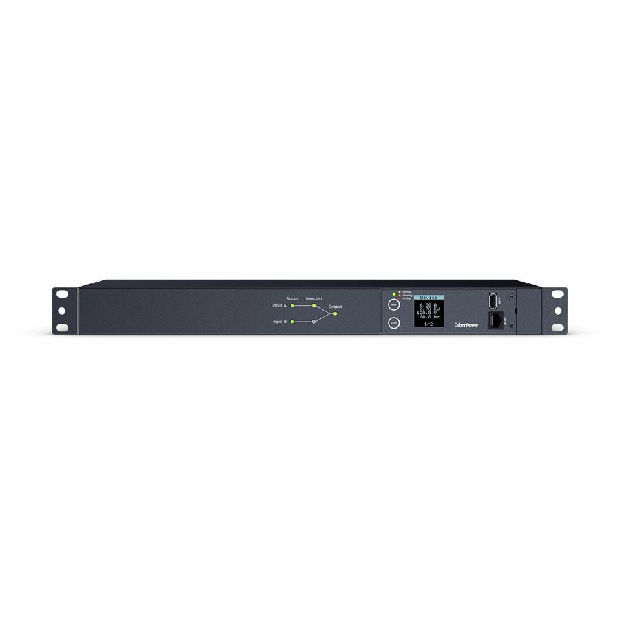 CyberPower PDU24001 Single Phase 100 - 120 VAC 15A Metered ATS PDU