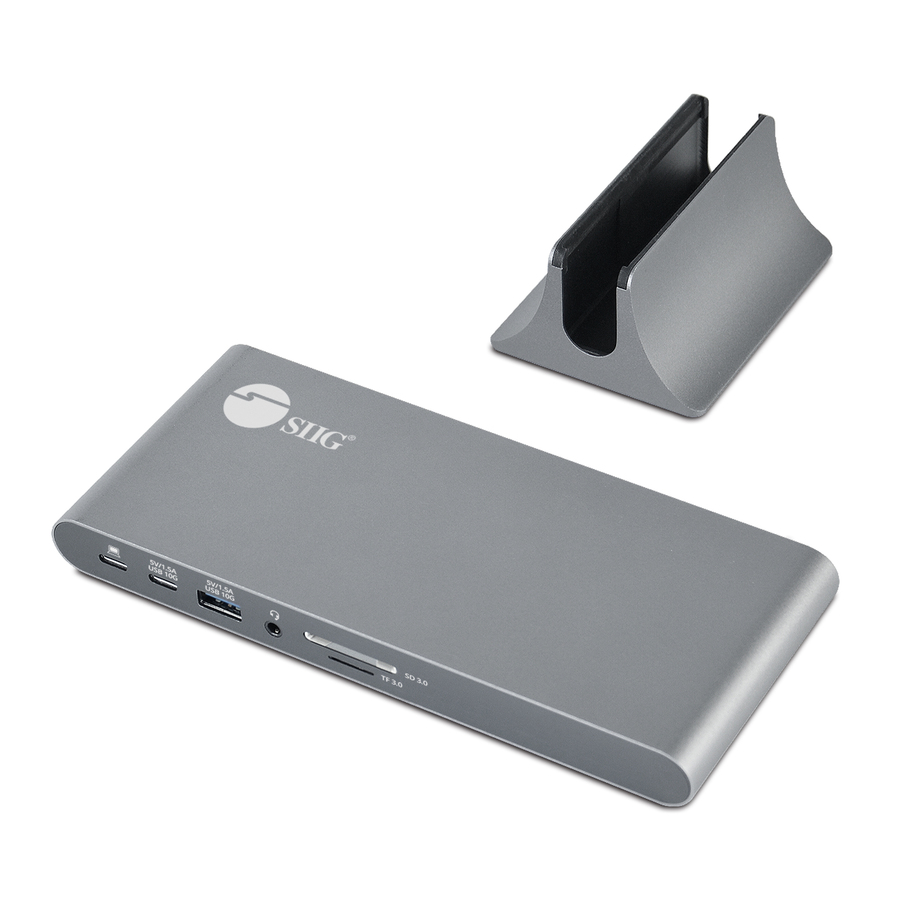 SIIG USB-C Dual 4K Video MST Docking Station with 60WPD Charging